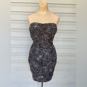 NWT Ark & Co Leopard Print Strapless Bodycon Dress